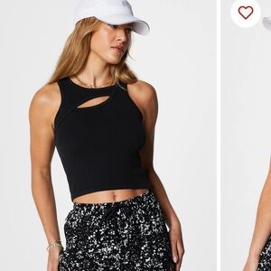 Black Sleeveless Cutout Top